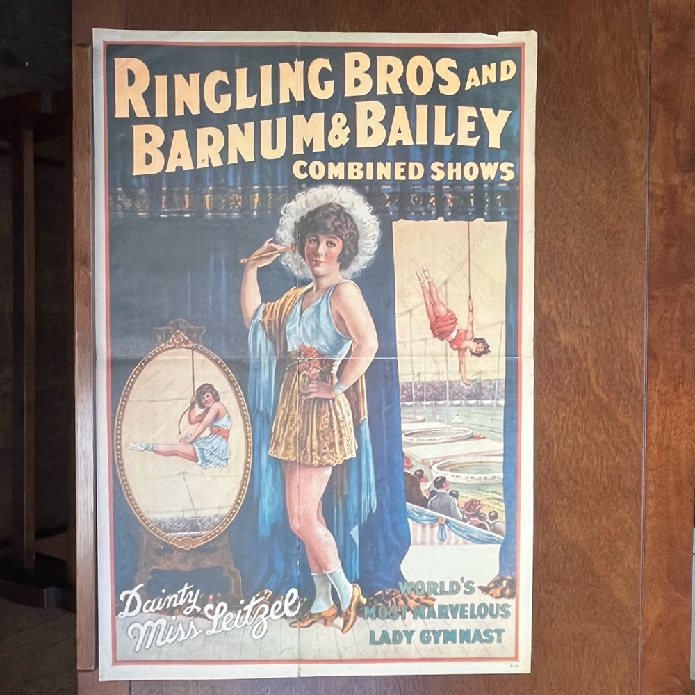 Vintage Circus Poster,Ringling Bros/Barnum & Bailey Como, Dainty Miss Leitzel